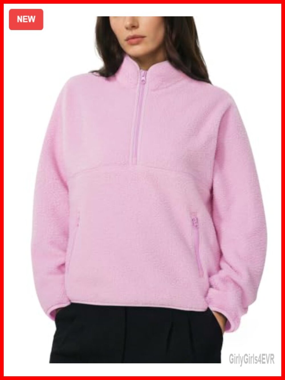 Quarter Zip Fleece Pullover Sweatshirt Fuzzy Sherpa Jacket